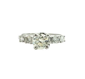 Vintage 14k White Gold 0.83cttw Diamond Engagement Ring Size 60