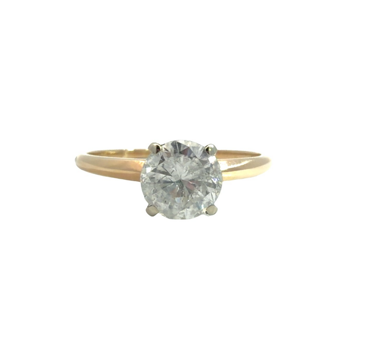 Vintage 14k Multi-Tone Gold 0.99TCW Diamond Engagement Ring Size 5.750