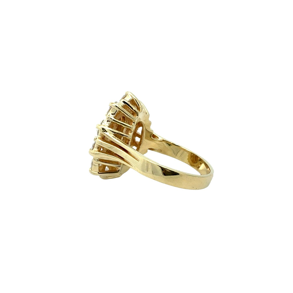 14k Yellow Gold 1.65cttw Diamond Halo Medallion Ring5