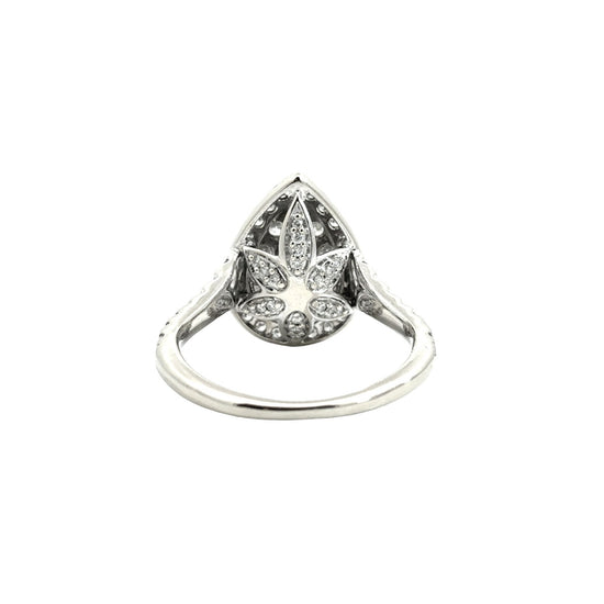 14k White Gold Pear Double Halo 1.93cttw Diamond Bridal Set4