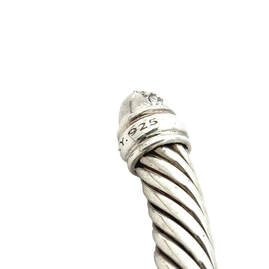 David Yurman Sterling Silver Pavé Diamond Cable Cuff Bracelet6