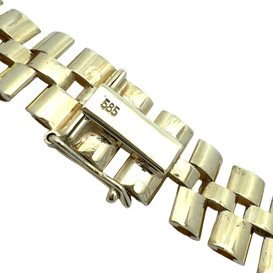 14k Yellow Gold Watch-Style Presidential Link Chain Necklace 16.5"7