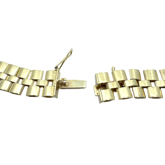 14k Yellow Gold Watch-Style Presidential Link Chain Necklace 16.5"6