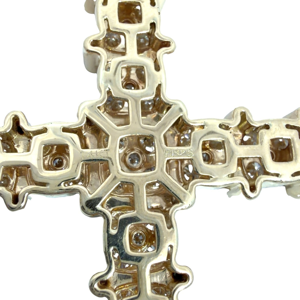 14k Yellow Gold Stamped 5.33cttw Diamond Cross Pendant4