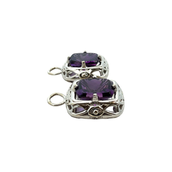 14k White Gold and 4.54cttw Amethyst Earring Jackets1