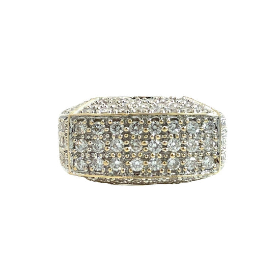 14k Yellow Gold and 1.71ctw Pavé Diamond Dome Cocktail Ring Size 6.750