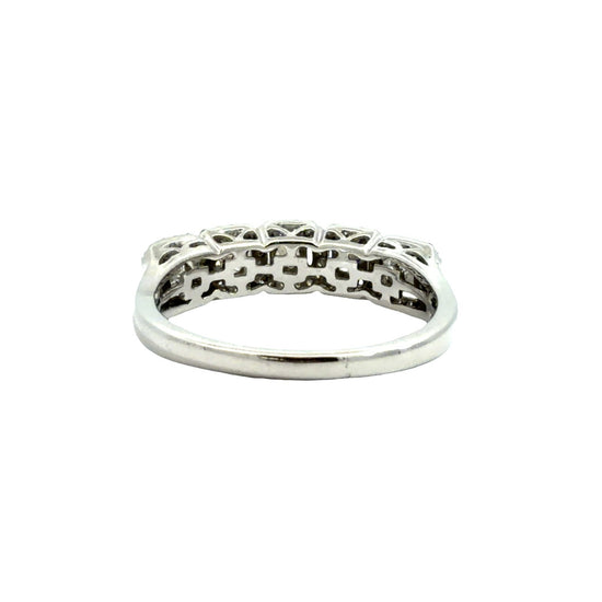 14k White Gold 0.86ctw Princess Cut Diamond MultiStone Ring Size 92