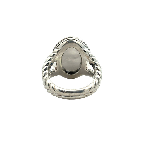 David Yurman Sterling Silver 0.21cttw Diamond Midnight Melange Cable Coil Ring4