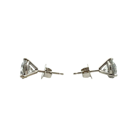 14k White Gold Round Brilliant 2.40cttw Diamond Stud Earrings1
