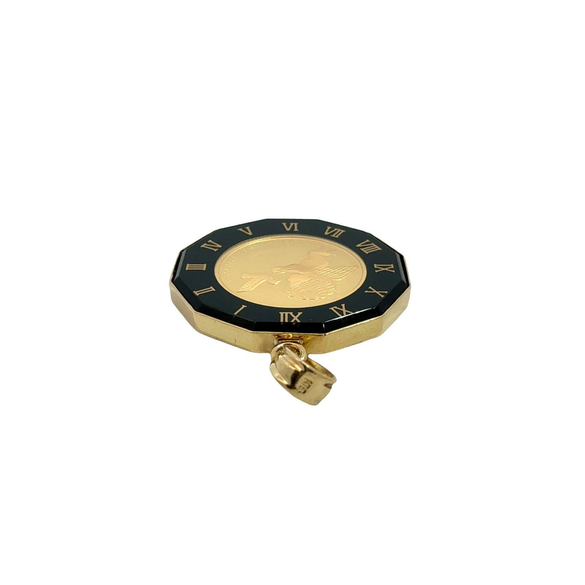 24k Yellow Gold Stamped Queen Elizabeth Coin Pendant3
