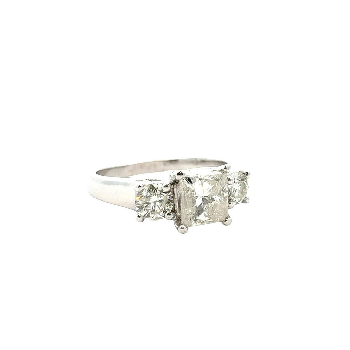 14k White Gold Princess Cut Three-Stone 1.72cttw Diamond Engagement Ring1