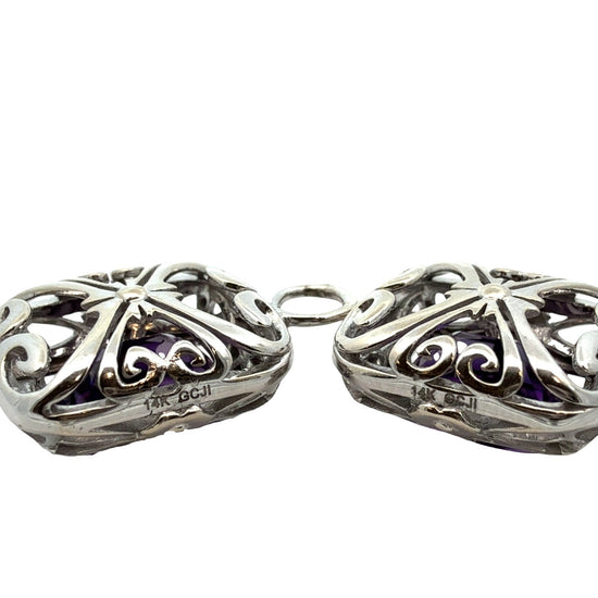14k White Gold and 4.54cttw Amethyst Earring Jackets5