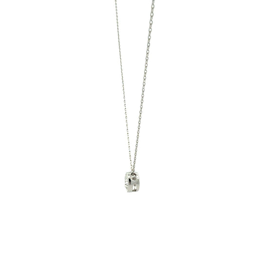 14k White Gold and 0.46cttw Diamond Bezel Set Solitaire Pendant Necklace4
