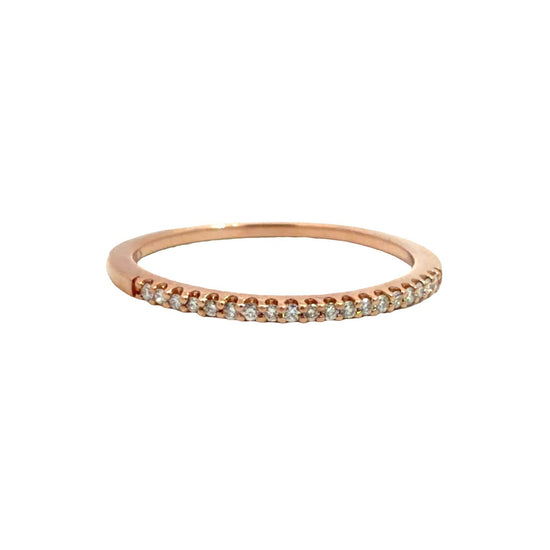 14k Rose Gold (0.08ctw) Diamond Half Eternity Ring0
