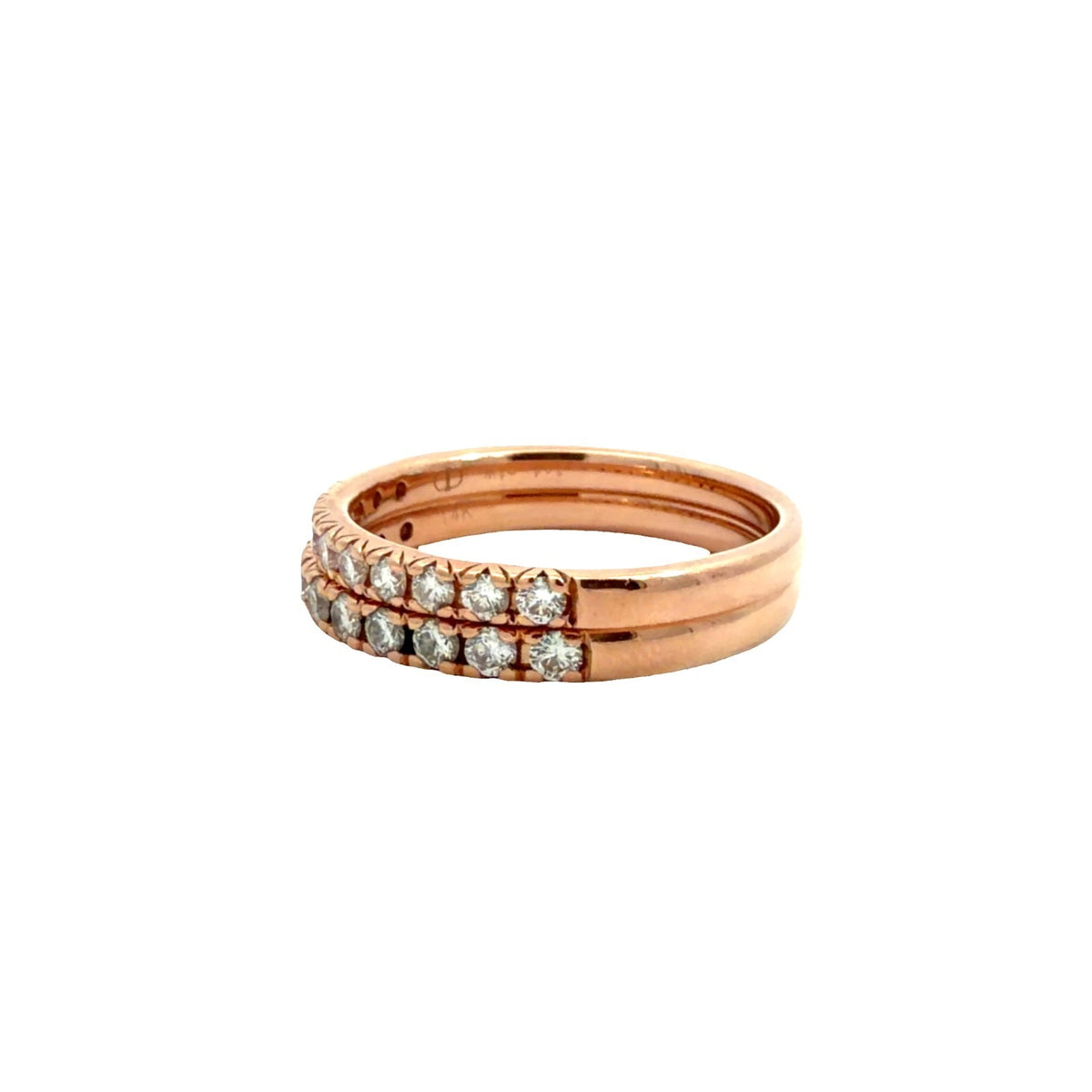 14k Rose Gold and (0.58ctw) Diamond Half Eternity Ring Set2