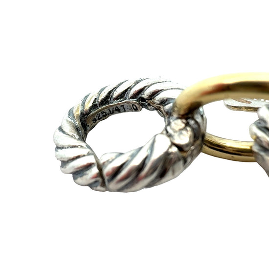 David Yurman Sterling Silver and 18k Yellow Gold Alternating Link Chain Bracelet6