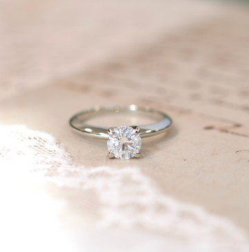 14k White Gold Round Brilliant 1.04tcw Diamond Solitaire Engagement Ring0