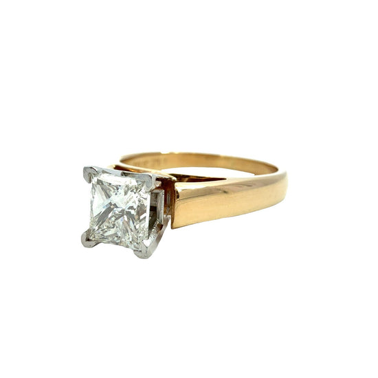 18k Yellow Gold & Platinum 0.54tcw Princess-Cut Diamond Engagement Ring1