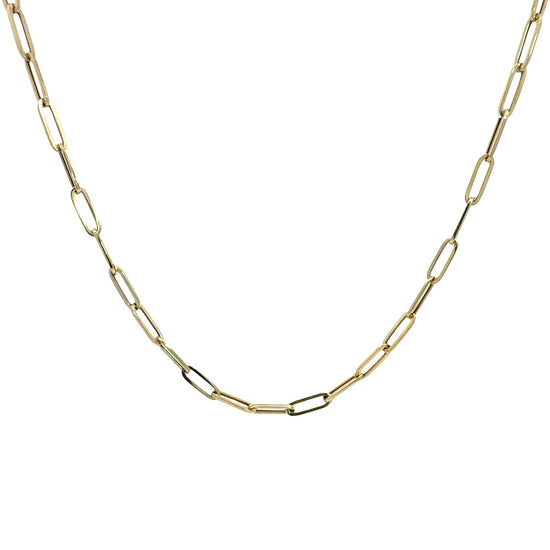 10k Yellow Gold Paperclip Link Chain Necklace 24"0