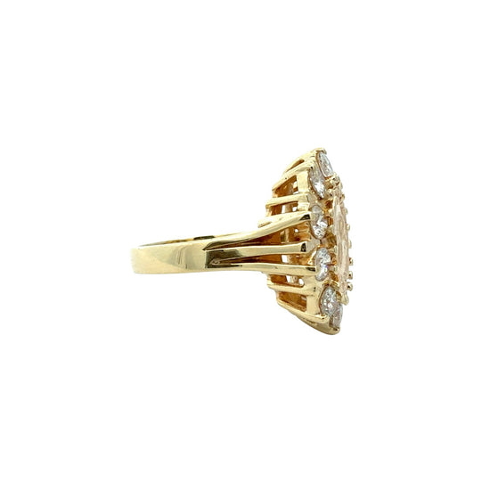 14k Yellow Gold 1.65cttw Diamond Halo Medallion Ring3