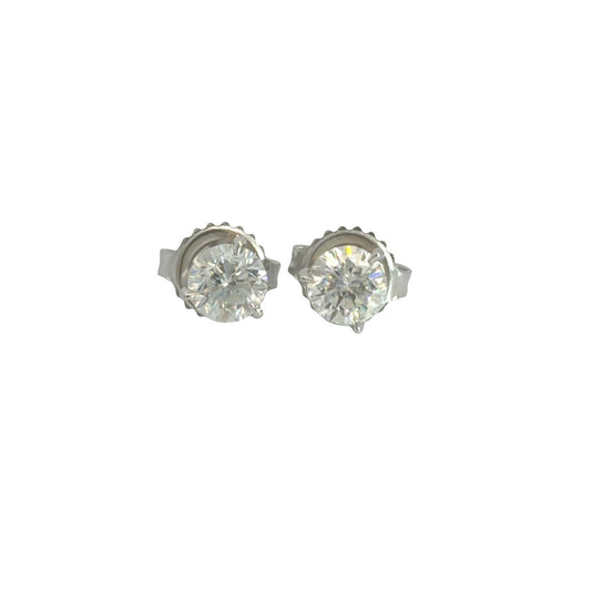 14K White Gold 0.88cttw Diamond Stud Earrings0