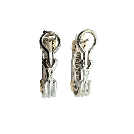 14k Multi-Tone Gold Stamped 0.50cttw Diamond Hoop Earrings3