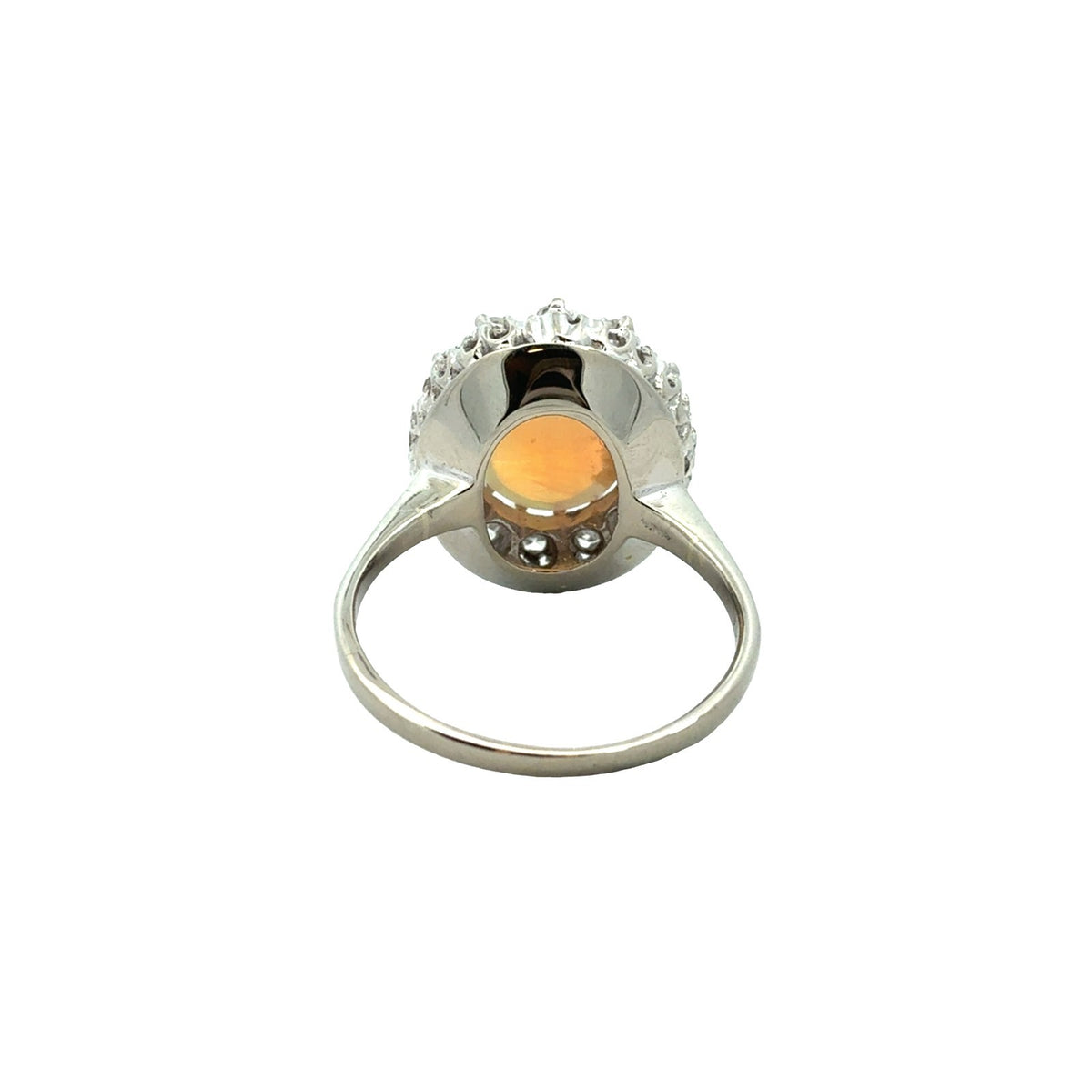 Vintage Stamped 14k White Gold 0.39cttw Diamond and 1.16tcw Opal Cocktail Ring4