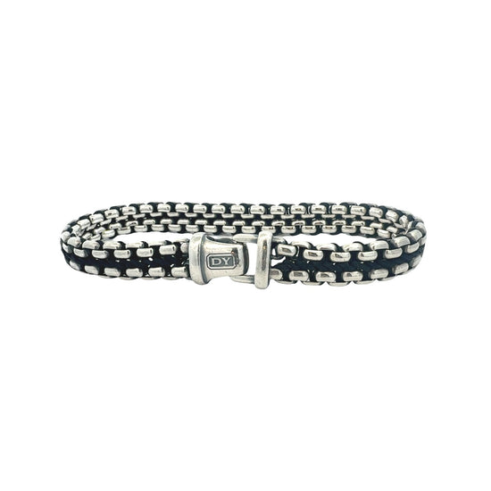 David Yurman Sterling Silver Men's Woven Box Chain Bracelet1