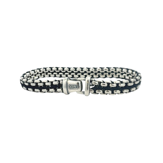 David Yurman Sterling Silver Men's Woven Box Chain Bracelet1