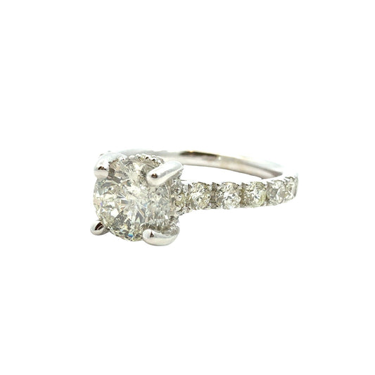 14k White Gold 1.61cttw(1.03tcw) Round Diamond Hidden Halo Engagement Ring 61