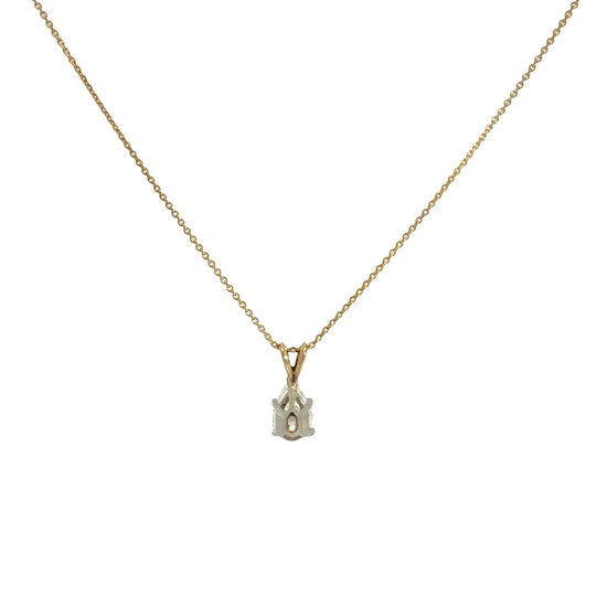 14k Yellow Gold Two-Tone Pear-Shaped 1.93tcw Diamond Solitaire Pendant Necklace3