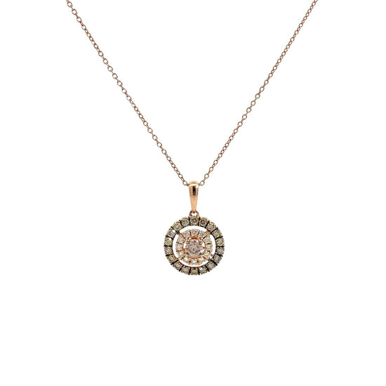 Le Vian 14k Rose Gold 0.61cttw Diamond Halo Pendant Necklace2