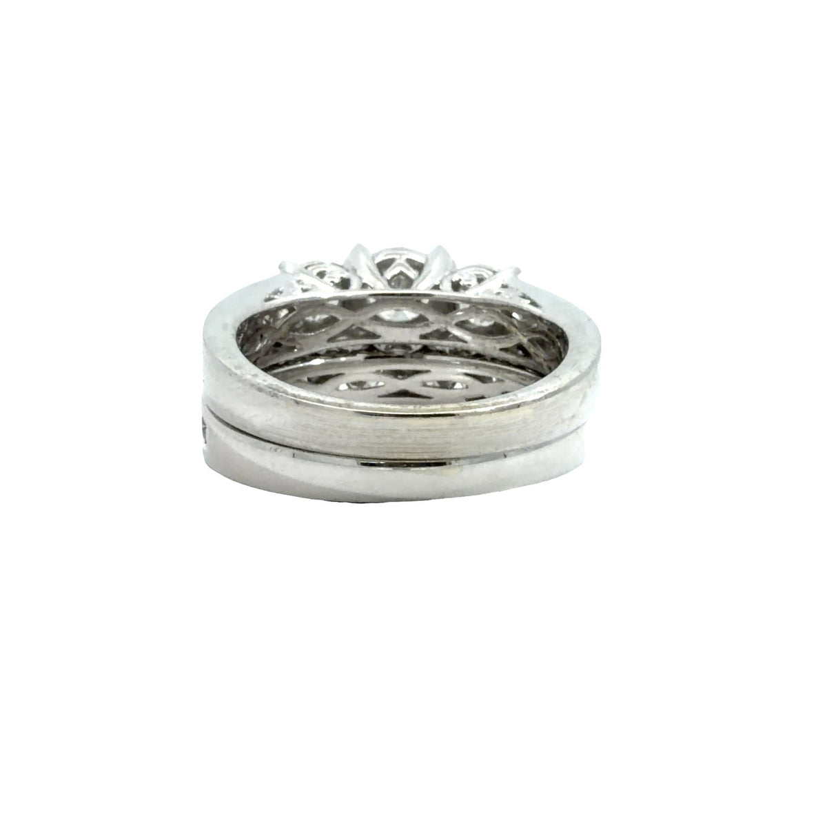 14k White Gold 1.96ctw MultiStone Diamond Wedding Set Size 73