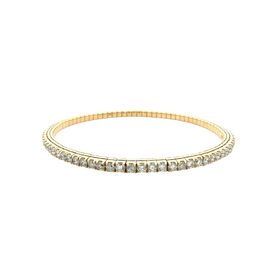 NEW 14k Yellow Gold 3.45cttw Diamond Stretch Tennis Bracelet 4