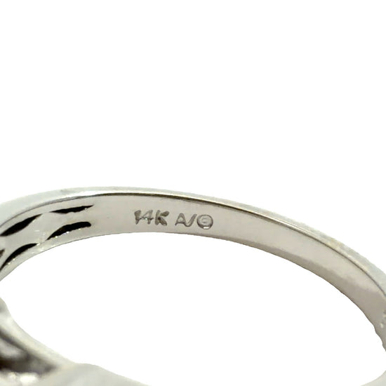 14k White Gold Princess-Cut 0.54tcw Aquamarine & 0.20cttw Diamond Ring Size 6.754