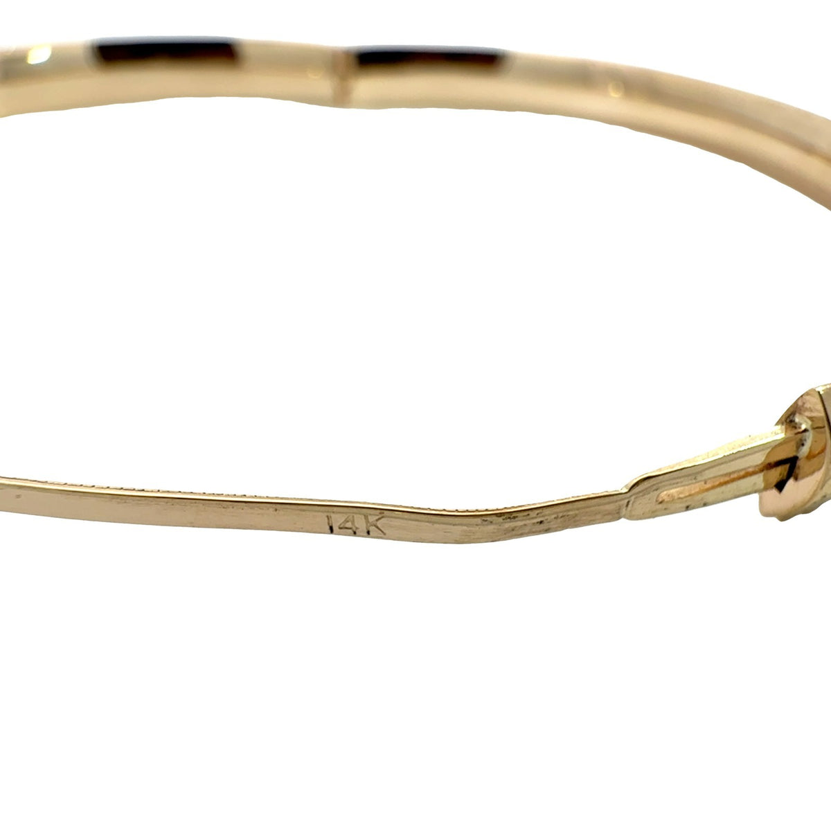 14k Yellow Gold Textured Hinged Bangle Bracelet7