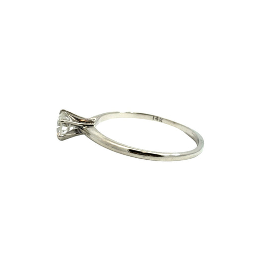 14k White Gold Solitaire Ring with Round Brilliant Cut 0.50ctw Diamond1