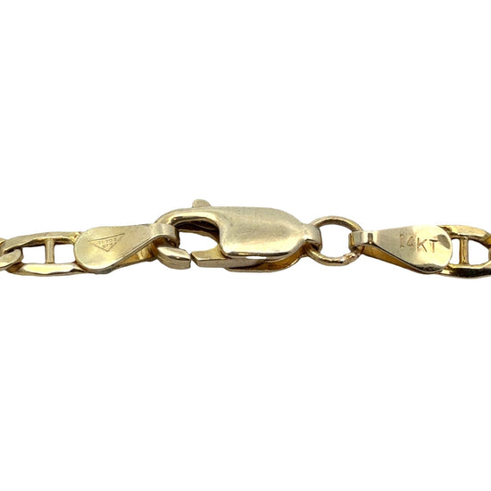 14k Yellow Gold Mariner Link Chain Necklace 20"4