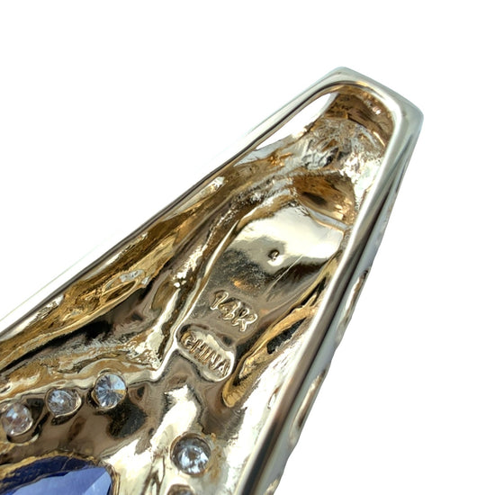 14k Yellow Gold 0.49tcw Tanzanite 0.14cttw Diamond & Opal Inlay Pendant6