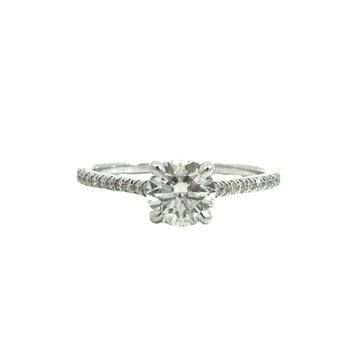 18k White Gold 1.00cttw Diamond Engagement Ring Size 70