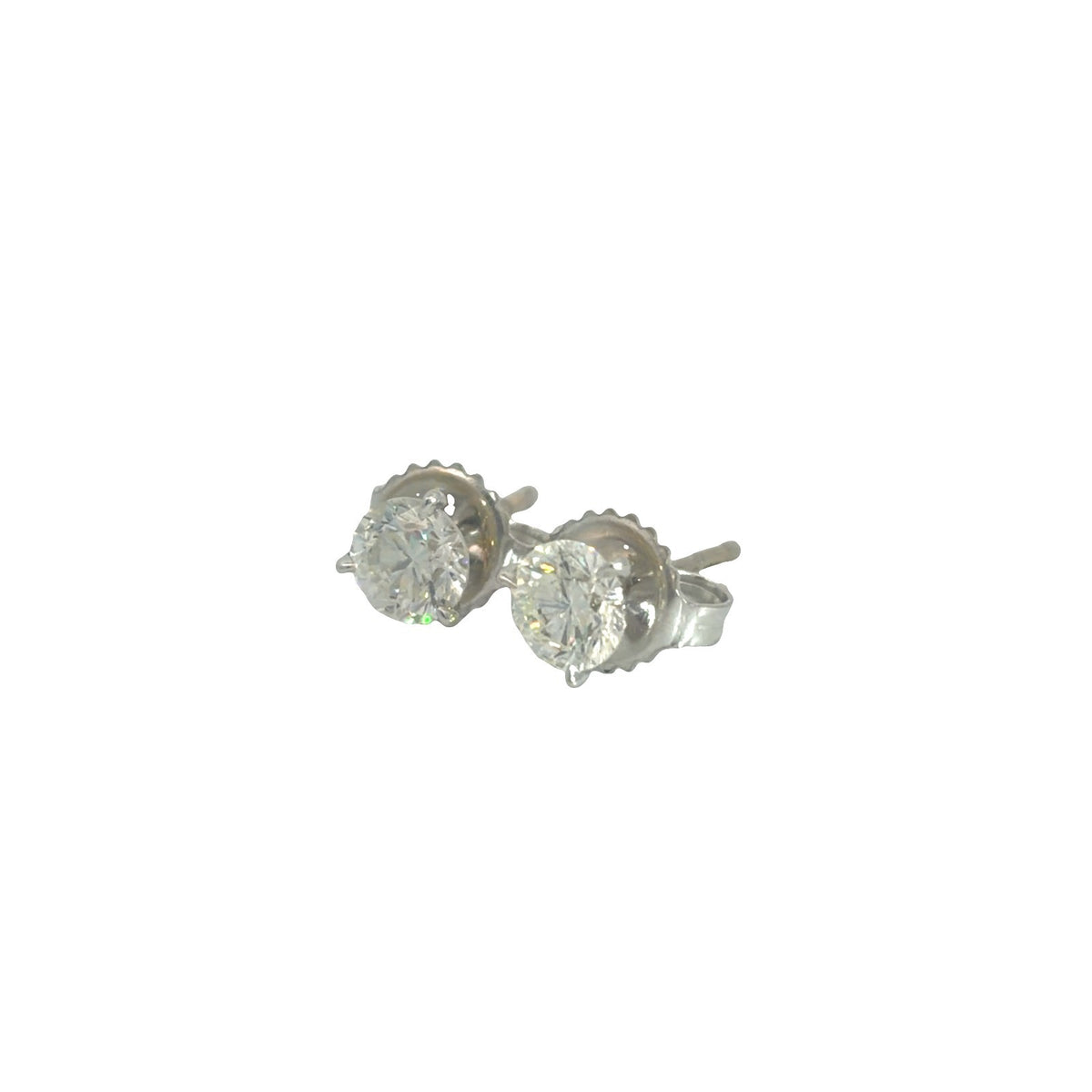 14K White Gold 0.88cttw Diamond Stud Earrings1