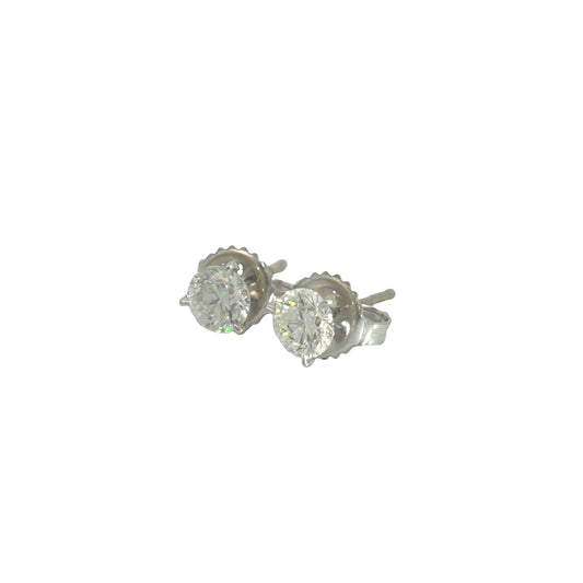 14K White Gold 0.88cttw Diamond Stud Earrings1