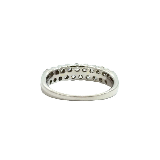 14k White Gold Double-Row 0.92cttw Diamond Band Ring Size 62