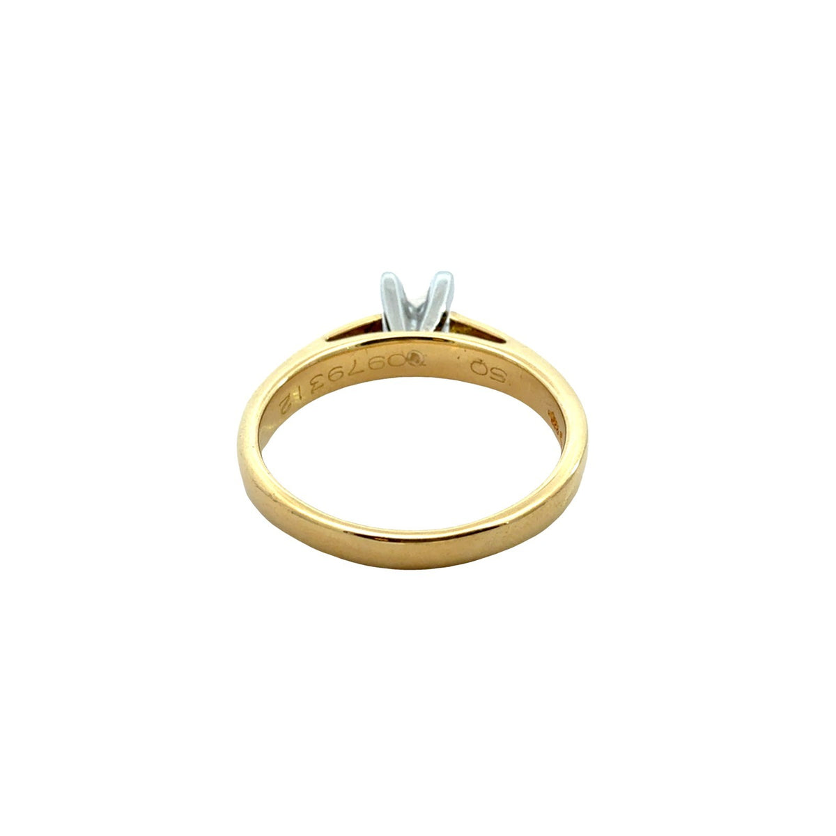 18k Yellow Gold Princess-Cut 0.38tcw Diamond Engagement Ring Platinum Prongs4