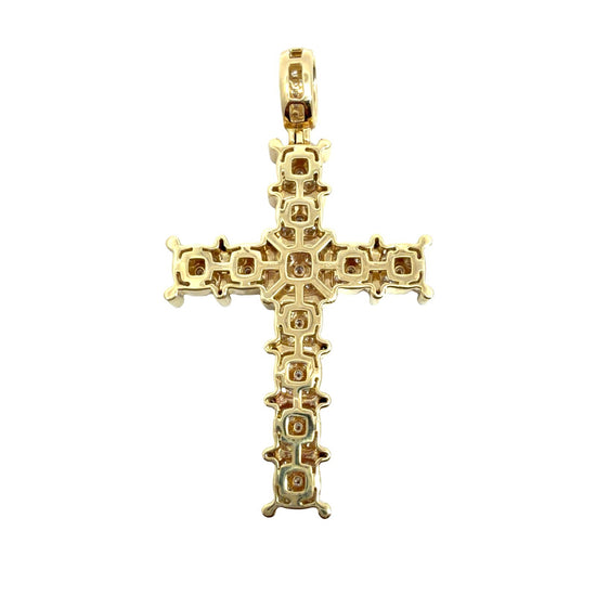 14k Yellow Gold Stamped 5.33cttw Diamond Cross Pendant1