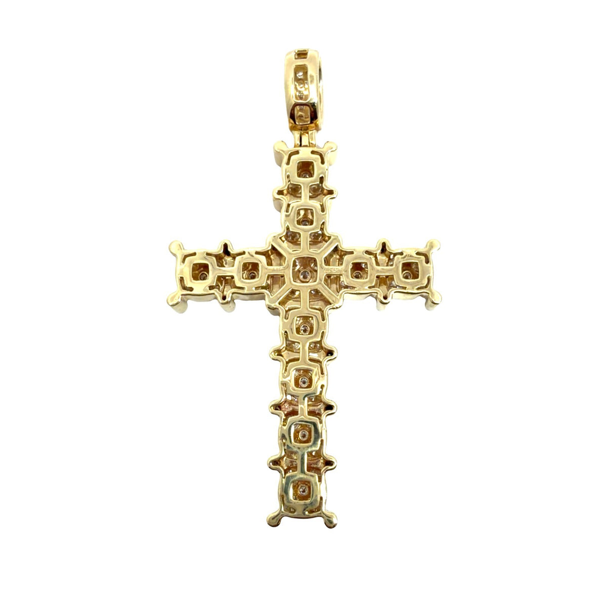 14k Yellow Gold Stamped 5.33cttw Diamond Cross Pendant1