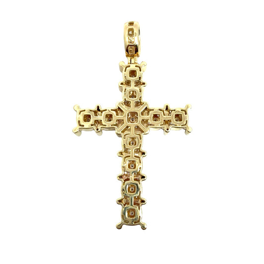 14k Yellow Gold Stamped 5.33cttw Diamond Cross Pendant1