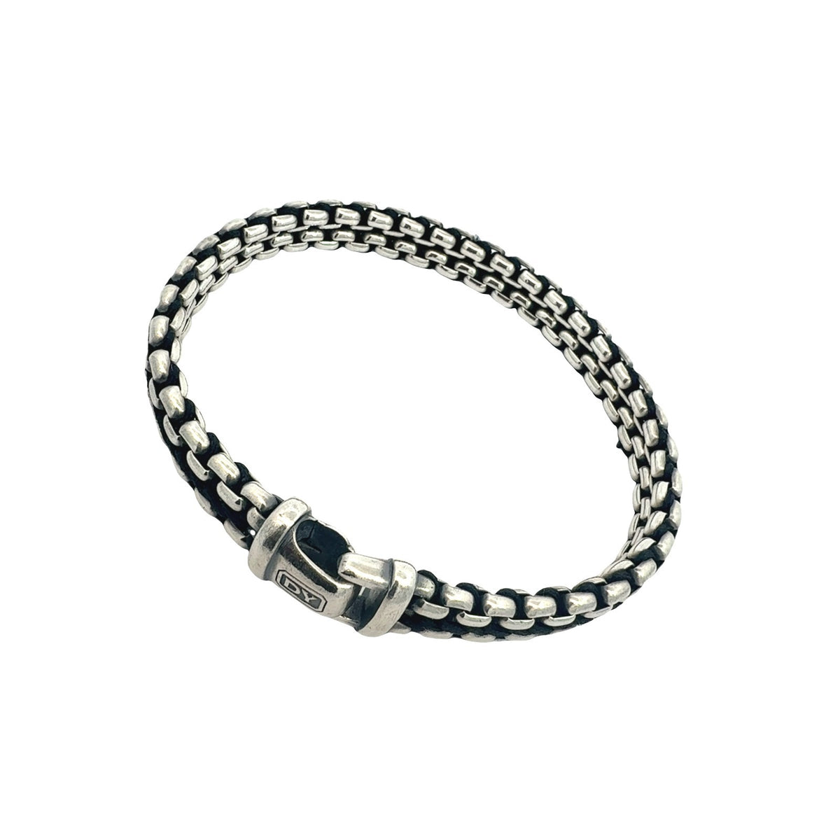 David Yurman Sterling Silver Men's Woven Box Chain Bracelet2