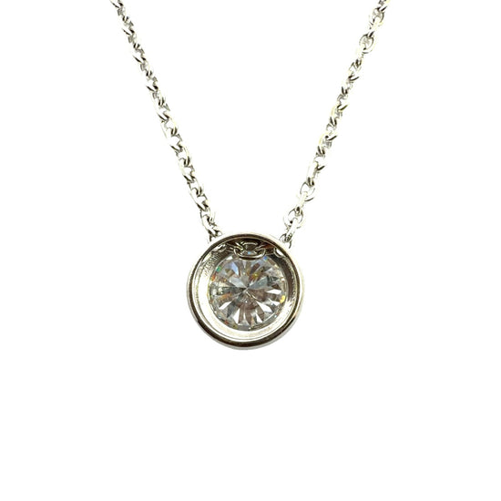 14k White Gold 3.90tcw Bezel-Set Lab Grown Diamond Necklace 18"3
