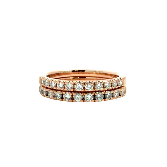 14k Rose Gold and (0.58ctw) Diamond Half Eternity Ring Set0